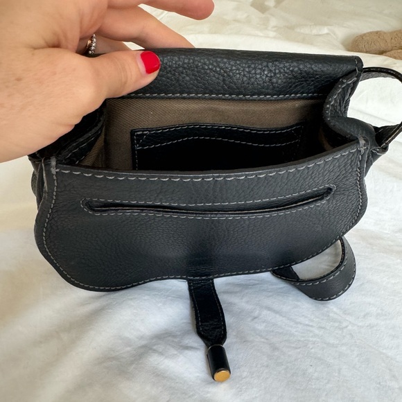 Chloe small Marcie leather crossbody in black - Picture 4 of 4